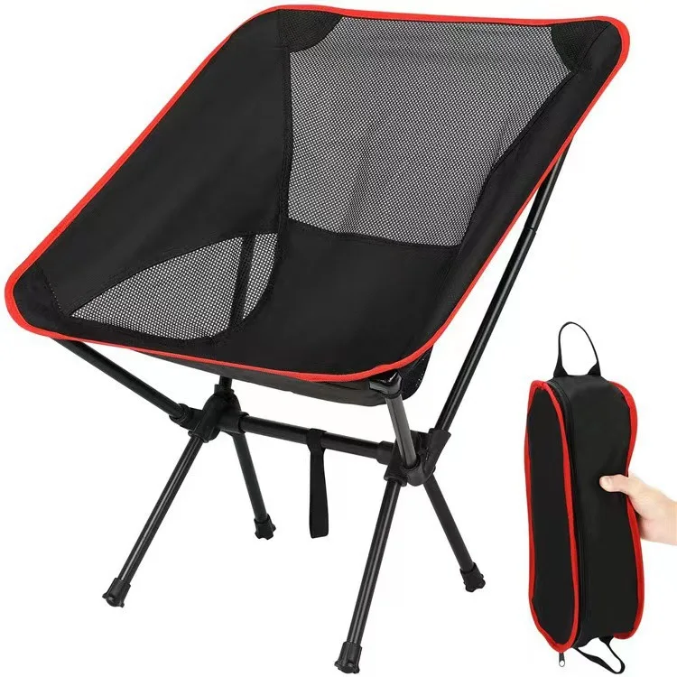 Folding Portable Lightweight Aluminum Foldable Camping Chairs Outdoor Moon Camping Chair Outdoor Beach Folding Chair