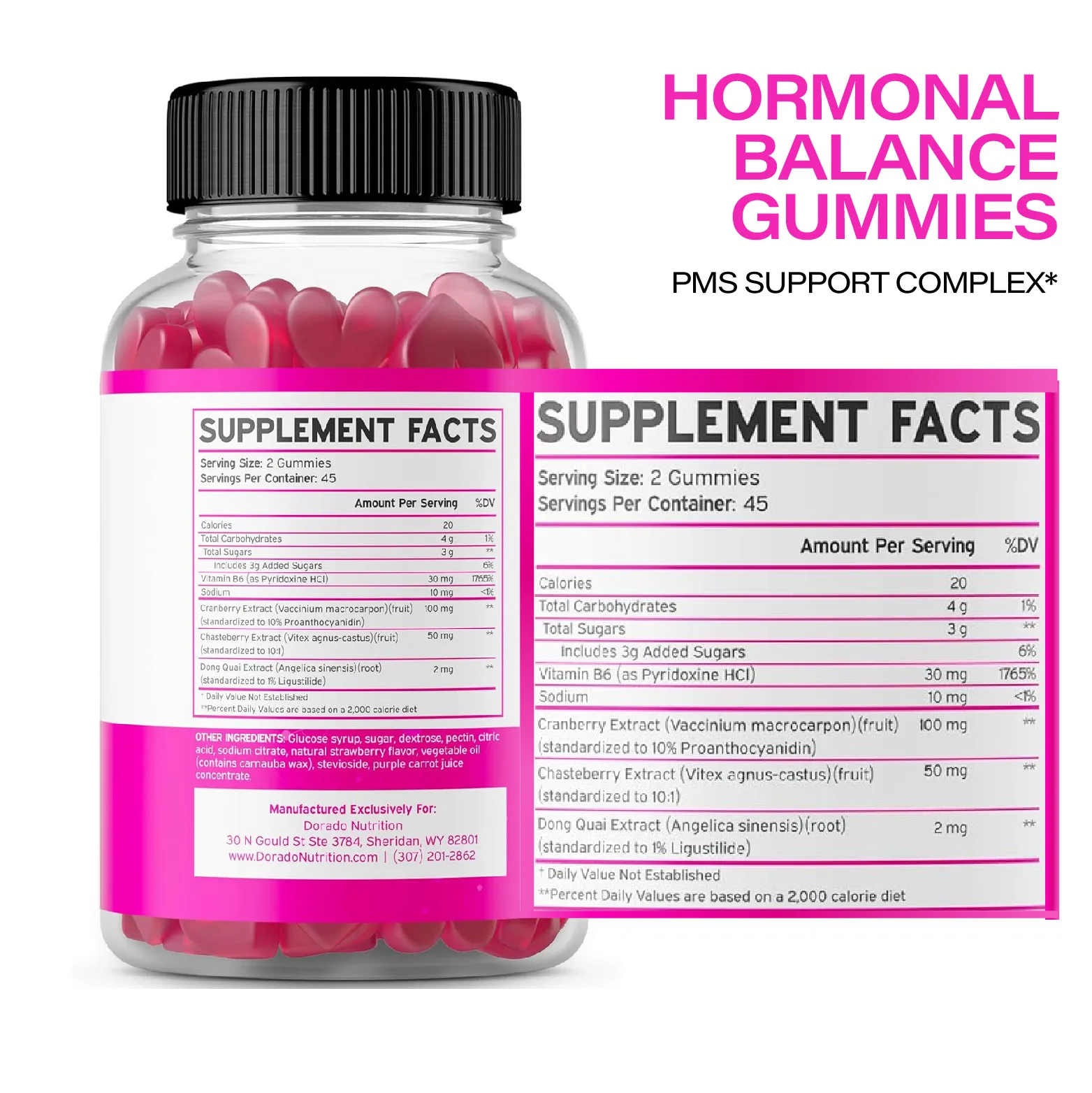 Private Label Vitamins Hormonal Balance For Women Pms Gummies Support