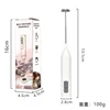Mousseur à lait électrique rechargeable à trois vitesses - blanc