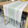 Runner da tavolo in stile nappa multi-diamante verde acqua chiaro