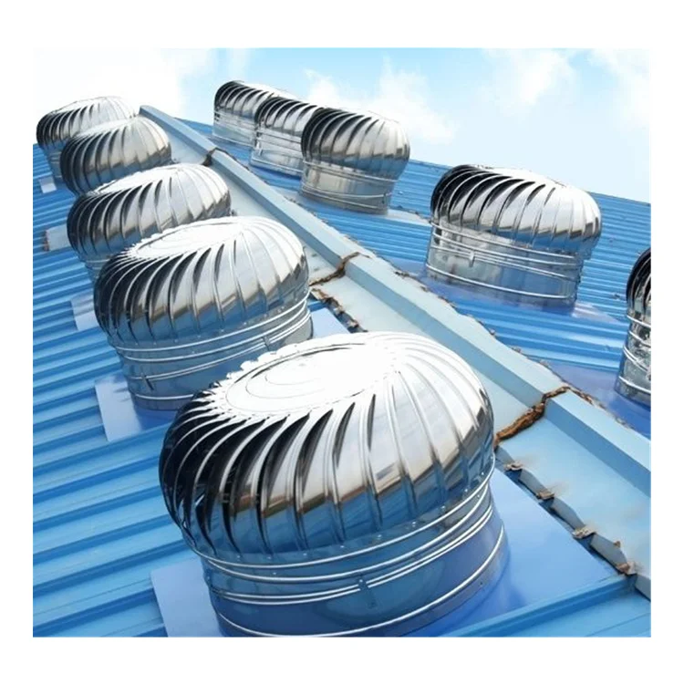 Roof Mounted Positive Pressure Install Warehouse Top Roof Steel Wind Turbine Ventilation Fan 304 Material