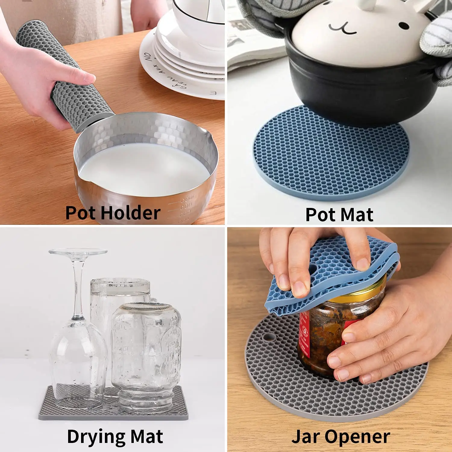 Silicone Mats Pot Holders for Hot Pan and Pot Pads Heat Resistant Counter  Mats for Tables Countertops Spoon Rest and Large Coaster - China Placemat  and Non-Slip Placemat price