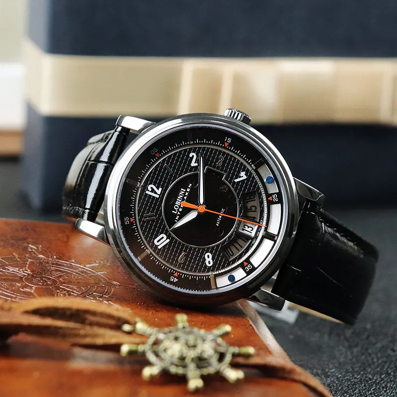 High Quality Seiko Mechanical Automatic Mens Watch Custom Logo Private Label with Water Resistant Leather Band Japan Movement