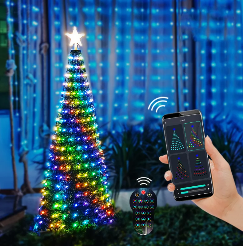 DC5Vアドレス指定可能なRGBクリスマスツリートッパーデコレーション