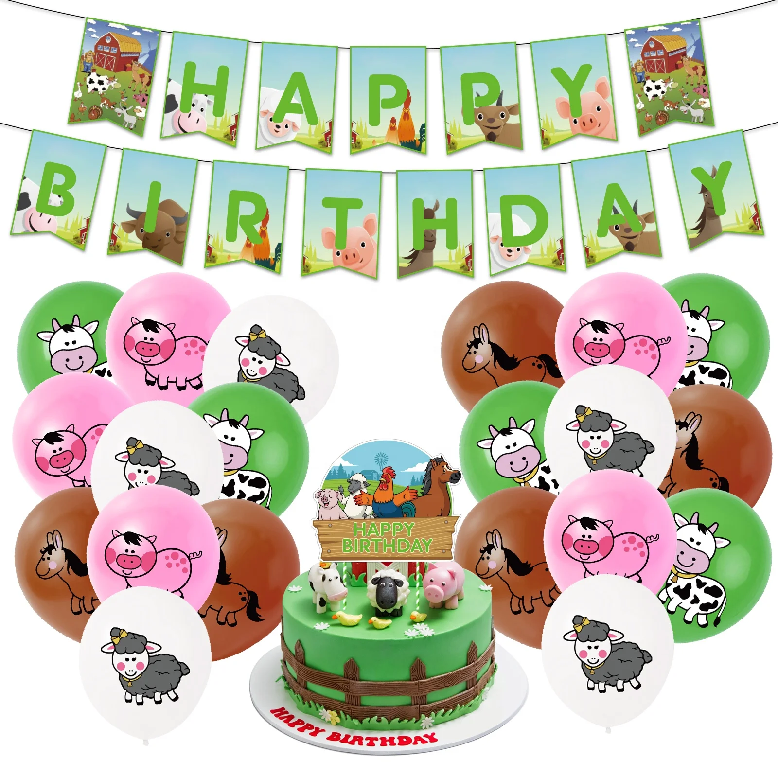 Decorations De Gateaux En Forme D Animaux Pour La Fete La Ferme Et La Cour Ballons Banniere D Anniversaire Tout Pret A Livraison Buy Grange Fete D Anniversaire Ballons Toile De Fond Ferme Animaux D Anniversaire Banniere Ferme Animaux Parti