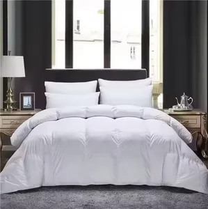 White Fluffy Duvet Insert All Season Ultra-Soft Pinch Pleat 100% Cotton Down Proof, Premium Hotel