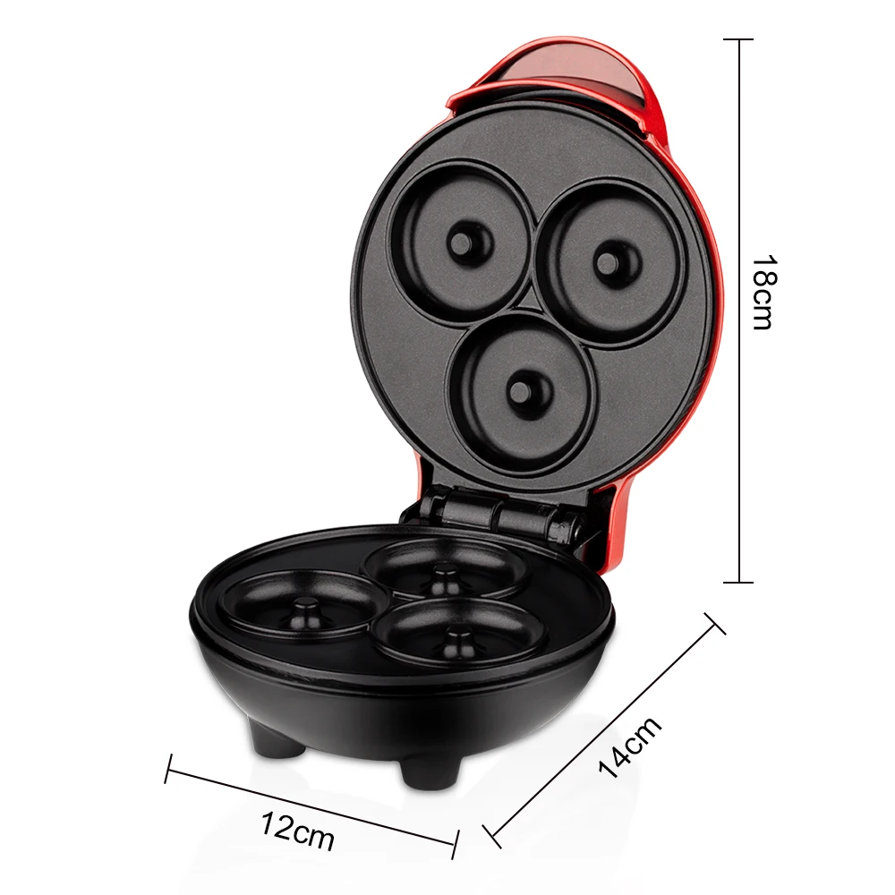 3 Holes Mini Breakfast Machine for Kitchen Appliance 500W Electric Donut Maker Mini Donut Maker