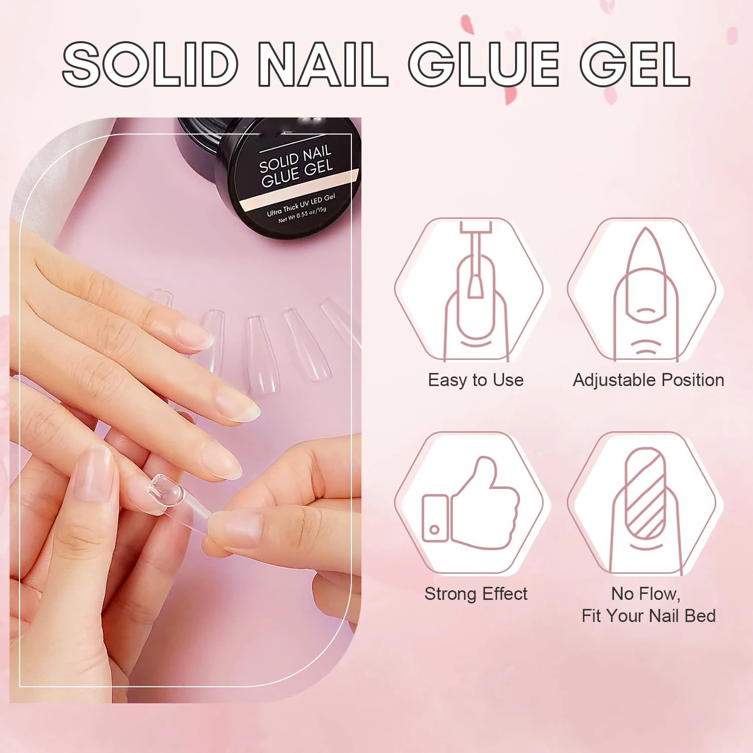 High Quality Solid Nail Tips Gel Nail Extension Long Lasting False Tips