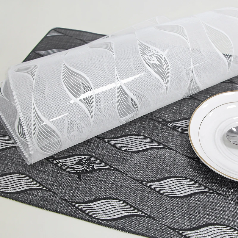 Customized Lace Shape Pvc Pressed Placemats Vinyl Colorful Placemat