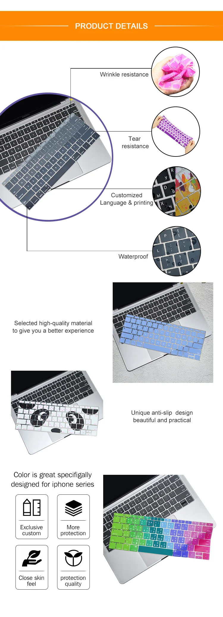 Laptop Keyboard Covers Silicone Keyboard Case Custom Silicon Case For Macbook