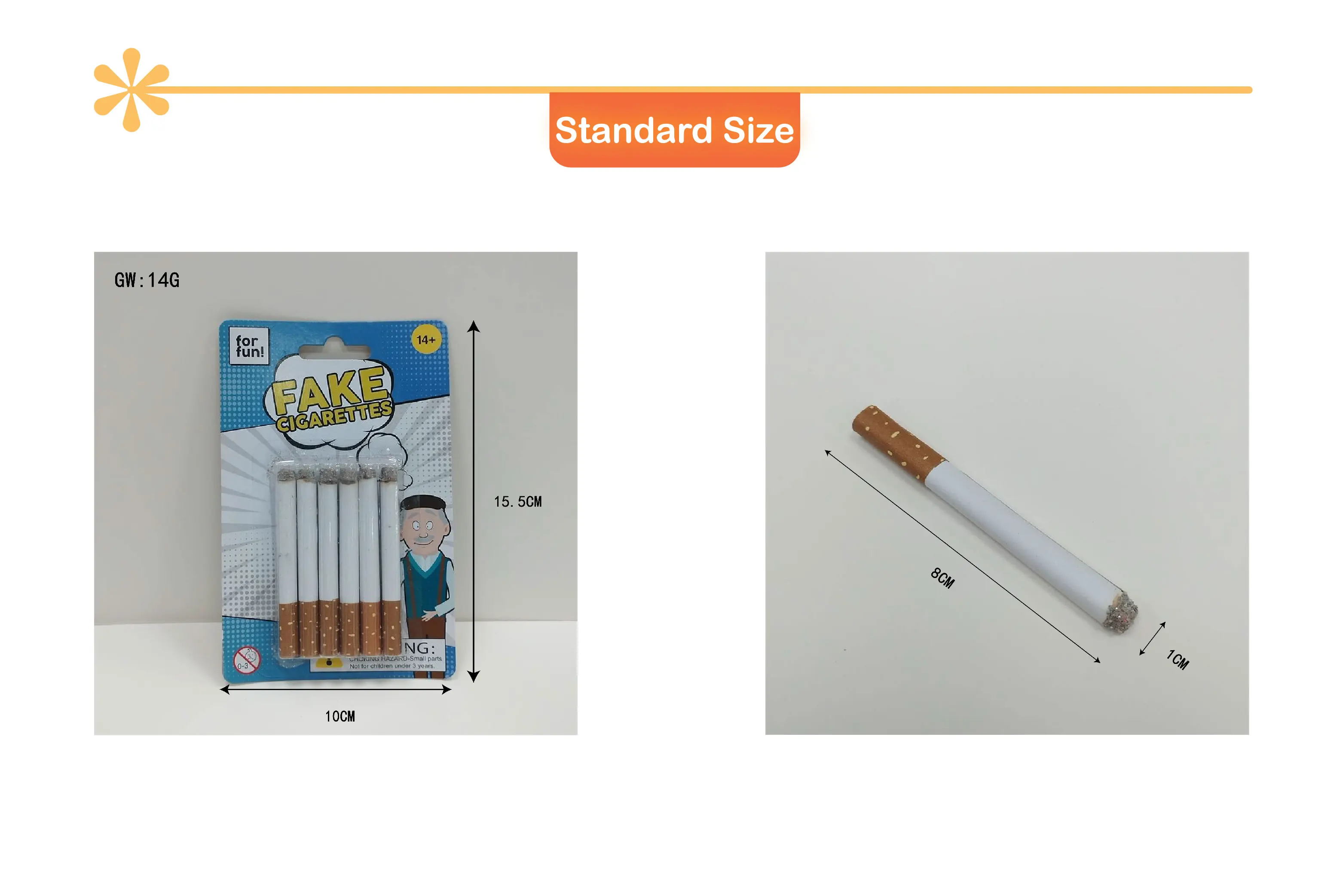Realistic Fake Cigarettes - 6 Pc Pack Prop for Halloween, Parties & Pranks 