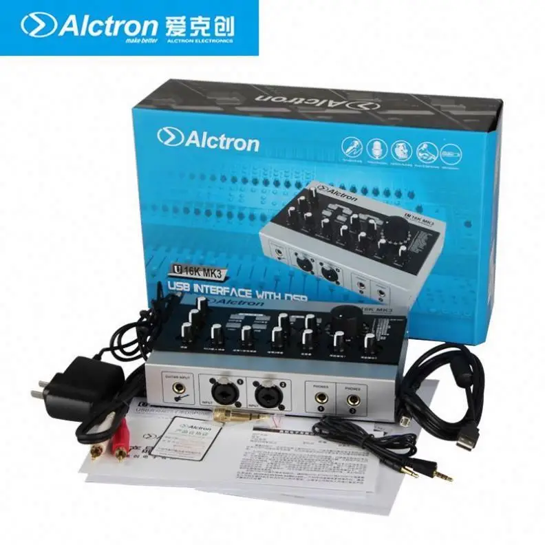 Alctron U16K MK3USBオーディオインターフェースカードポータブルミニ 