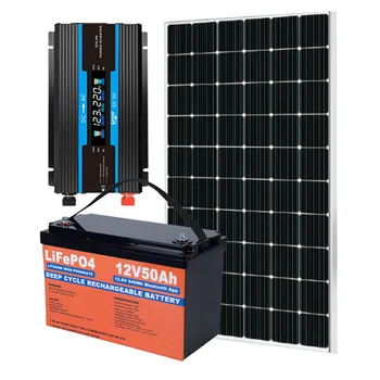 Good Price Photovoltaic Kit 1KW 12V 100Ah Battery Pack Solar Energy Hybrid Complete System For Home