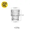 Vaso de cristal apilable martillado glaciar transparente de 200 ml