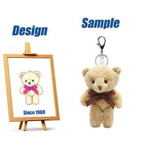 Shengye OEM Custom Soft Stuffed Plush Keychain Doll With 3D Customized Logo Embroidery Baby Gift Animal Teddy Bear Key Chain Toy