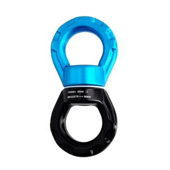 CNC Machined Aluminum Alloy 360 Climbing Carabiner Swivel Connector Gimbal Ring Connector Rotation Hammock