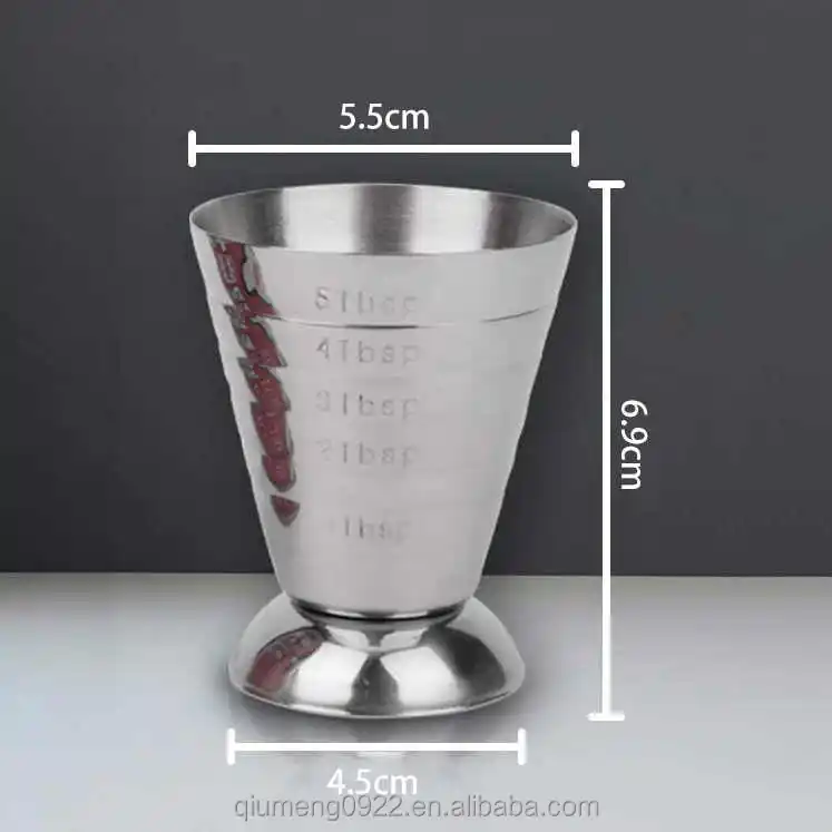 Stainless Steel Measuring Glass, Kitchen Specific Measuring Glass 2.5  Ounces, 75 Ml, 5 Tablespoons, Cocktail Holder, 1 Pack Of 2