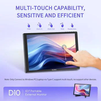 FEELWORLD D10 Portable USB-C Touch Monitor with Logo Customization, 10.1inch FHD Display, IPS Panel, Factory Direct detail image