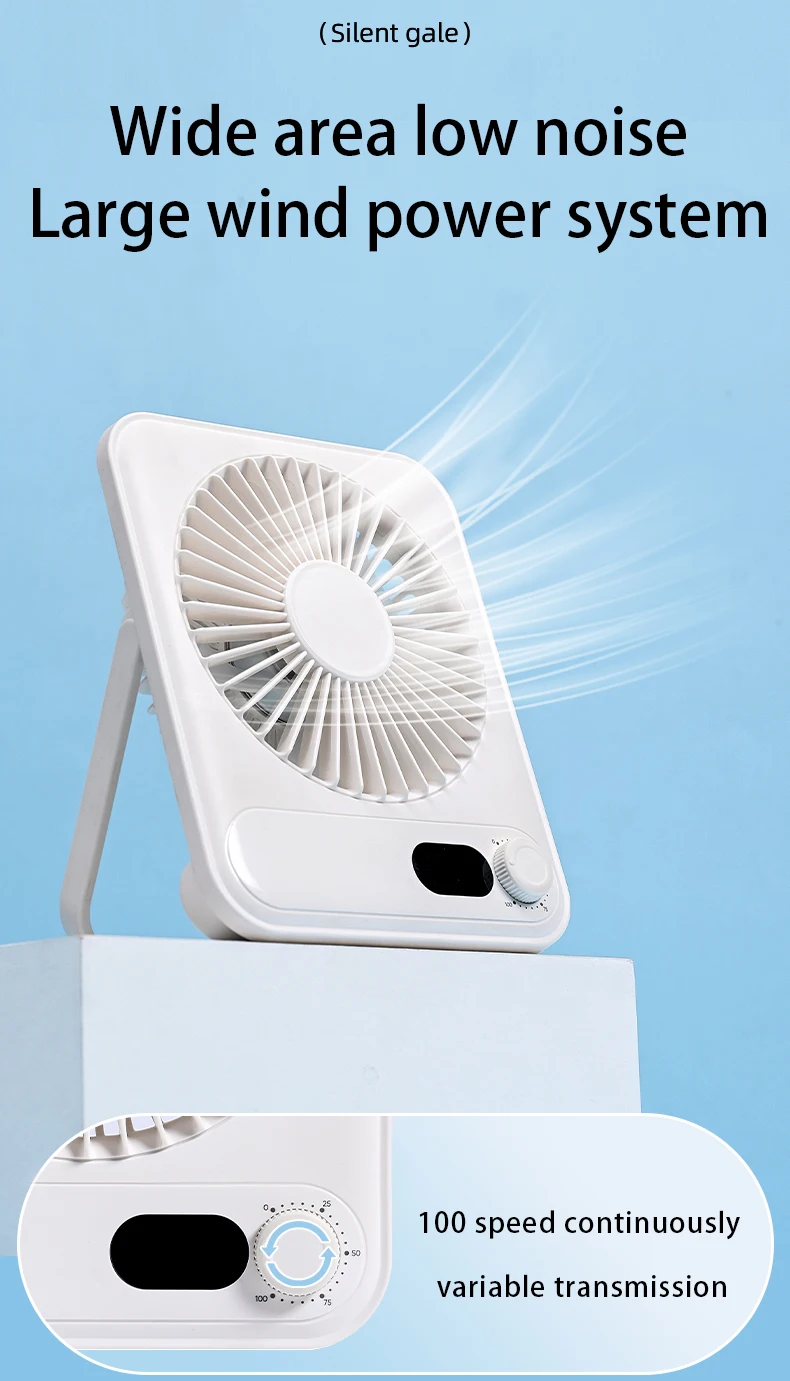 Plastic Table Fan, Portable, USB, 1200mAh, Brushless - detail 6