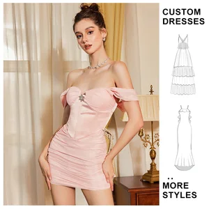 Wholesale Custom Woman Sexy Ruched Zip Back Strapless Evening Party Club Night Satin Fitted Bodycon Dress Silk Satin Slip Dress