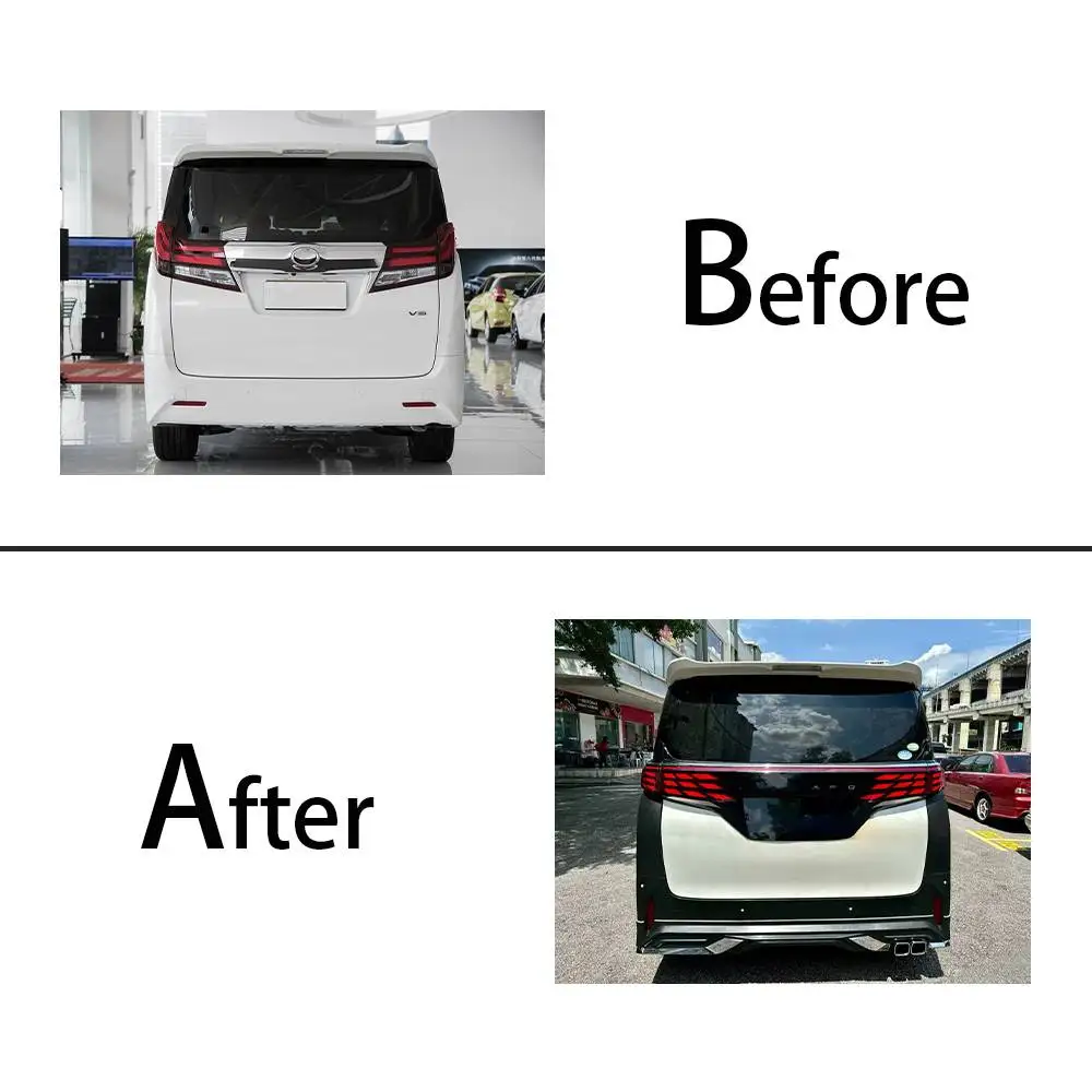 For to Yo Ta Alphard 30ANH 2015-2022 Upgrade 40AGH 2024 Modellista Body Kit with Taillamp and Rear Spoiler
