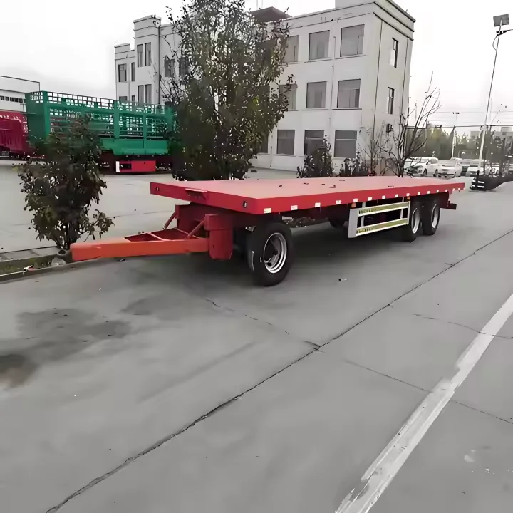 Towing Dolly Container Platform Flatbed Full Semi Trailer 3 Axle 20FT Steel Panda Truck Trailers Semi-Trailer Mechanical / Air
