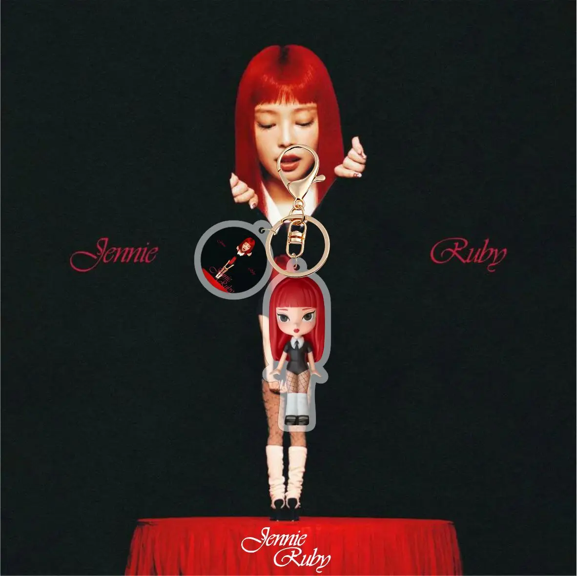 Kpop Idol JENNIE 2025 New Album RUBY INS Style Acrylic Keychains