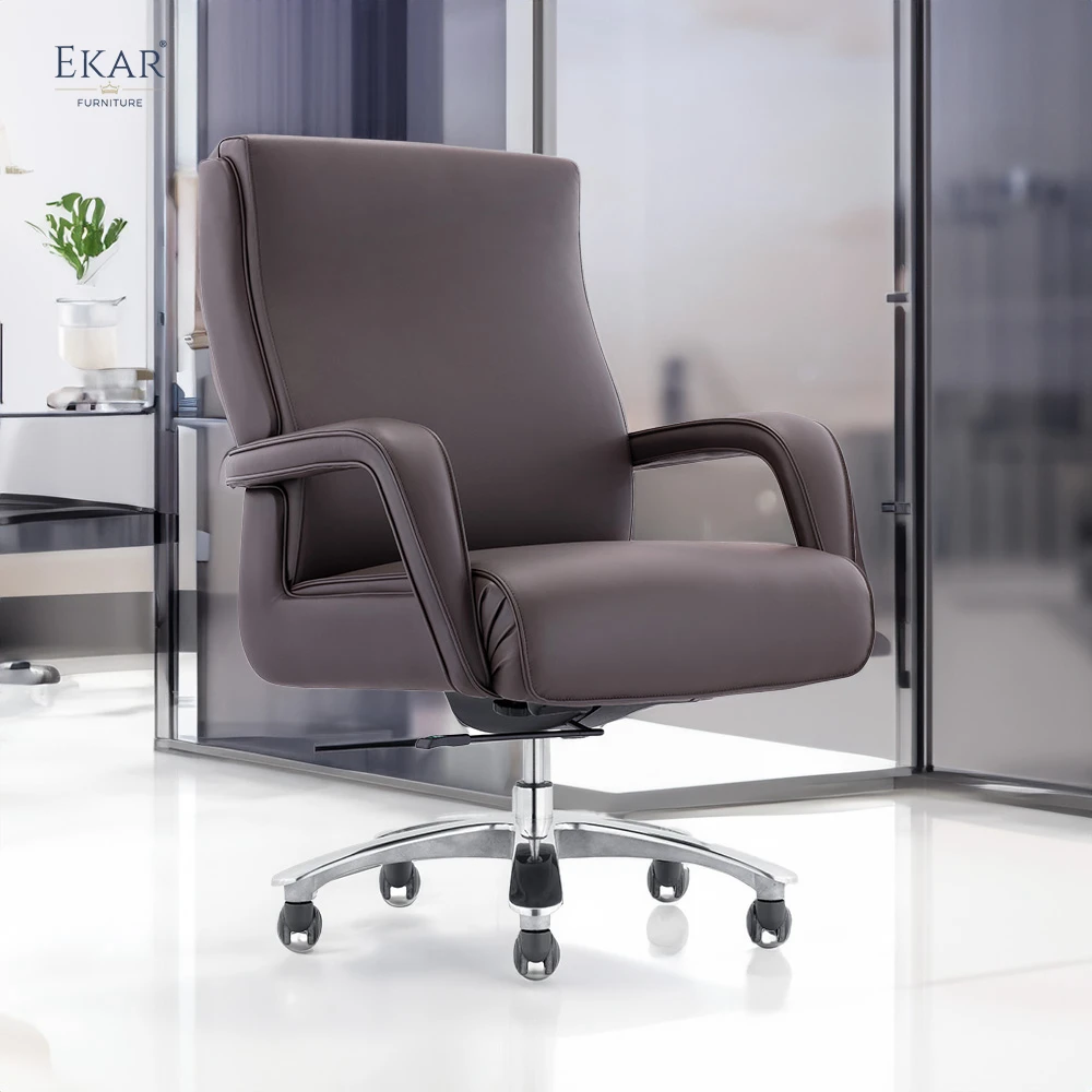 Italian Imported Top-Grain Leather Height-Adjustable Executive Office Chair supplier