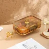Gilded carriage square fruit bowl (amber color)
