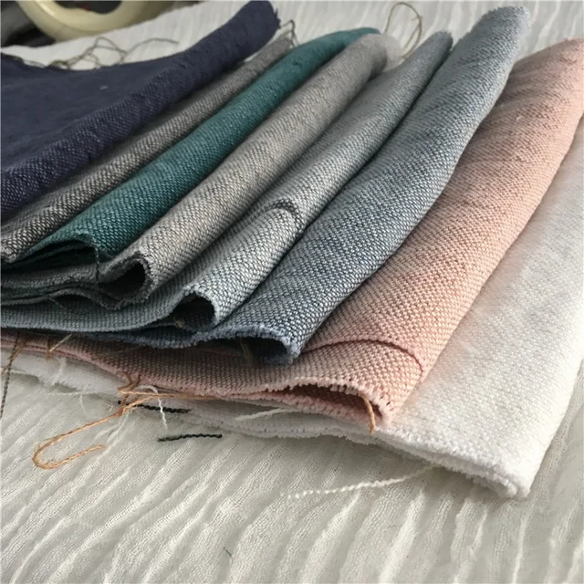 Stone enzymed washed linen fabric for sofa curtain cushion upholstery