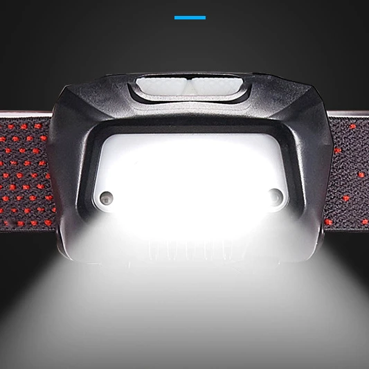 Sensor Rechargeable COB LED Head Torch Light for Emergency Camping Fishing Hunting Headlamp with Red Warning LED Headlight