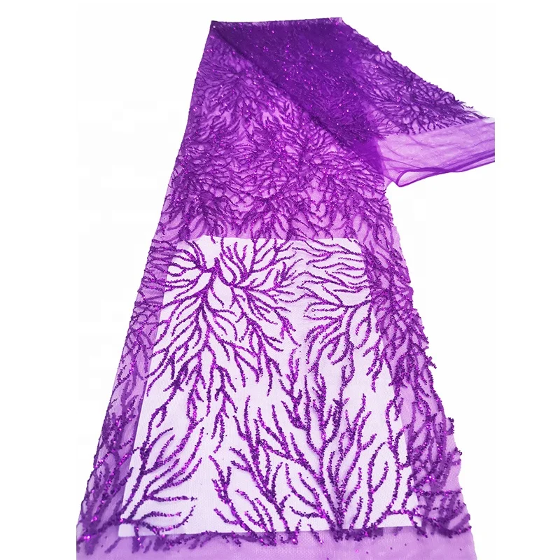 Lace Fabric Factory Wholesale New Shining Sequin Glitter Tulle Bangkok Lace Fabric