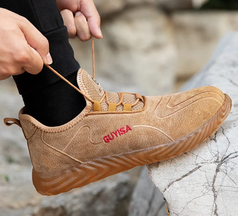 GUYISA-botas de trabajo de PVC de Cuero de cerdo, zapatos de