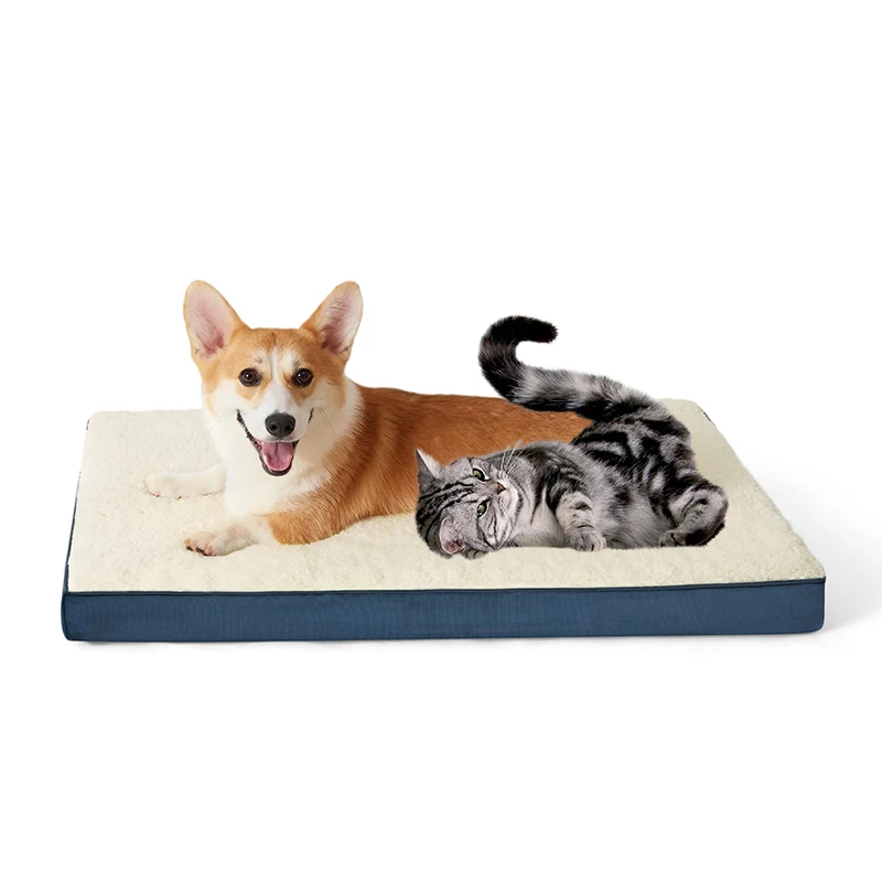 Pet supplies hundebett square durable non-slip washable luxury memory foam orthopedic cat dog cushion pet cage bed