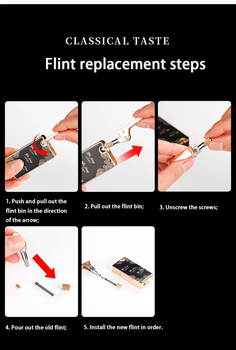 db 1576 luxury gas refillable flint lighter for cigarettes zinc alloy business gifts pretty gift box-10