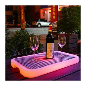 LED Lighted Plastic Cup Trays Wine Serving Tray for Parties Events Weddings