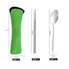 Juego de dos piezas de palillos Pansy Spoon, color verde