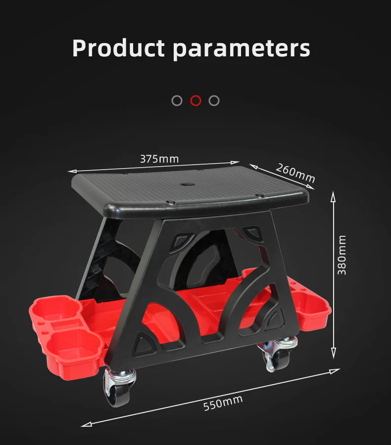 Car Grooming Work Stool Car Washing Stool With Four Wheels And Extra