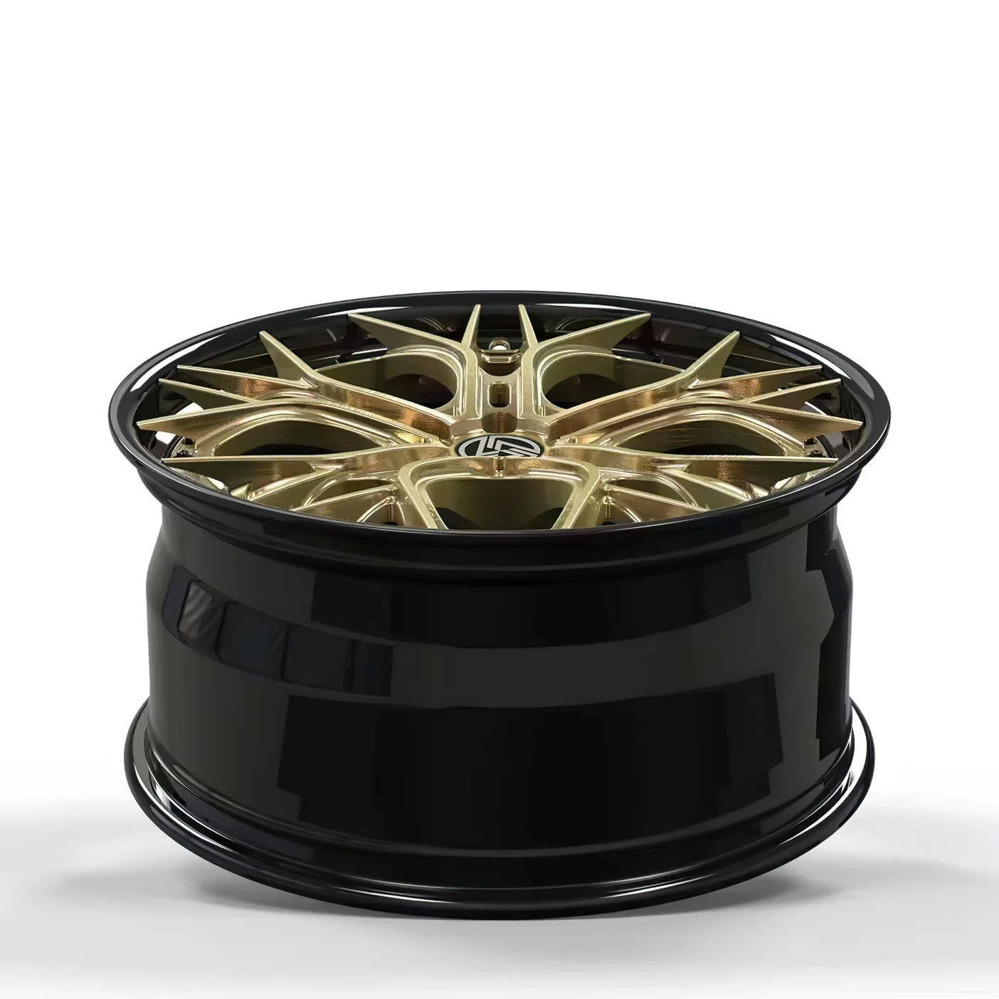 XINLAI 2-Piece Custom Forged Carbon Fiber Wheels Bronze Finished 5x112 5x114.3 5x120 18 19 20 21 22 23 24 Inch Car Alloy Wheel - Image 5