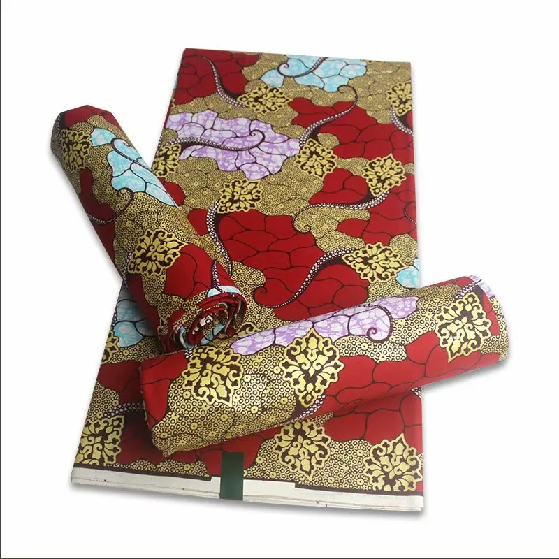 Золотой Наивысшее качество голландский воск принты 100% из мягкого хлопка 6 Ярд золотые воск для свадьбы