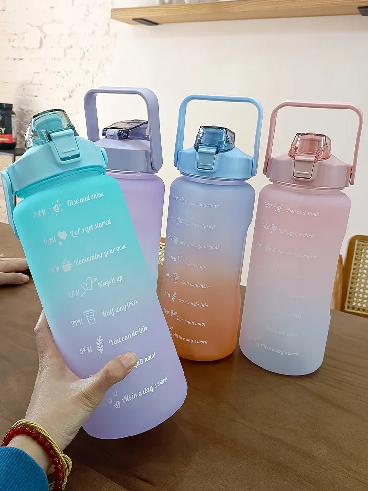 2 Liters Water Bottle Motivational Drinking Bottle Sports Water Bottle ...