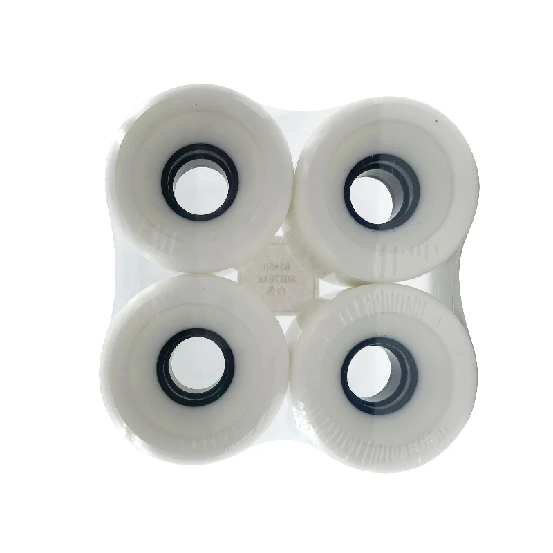 4 Roues De Skateboard Uxcell – 70mm 78A – Blanches – PU – Pour Croiseur / Longboard