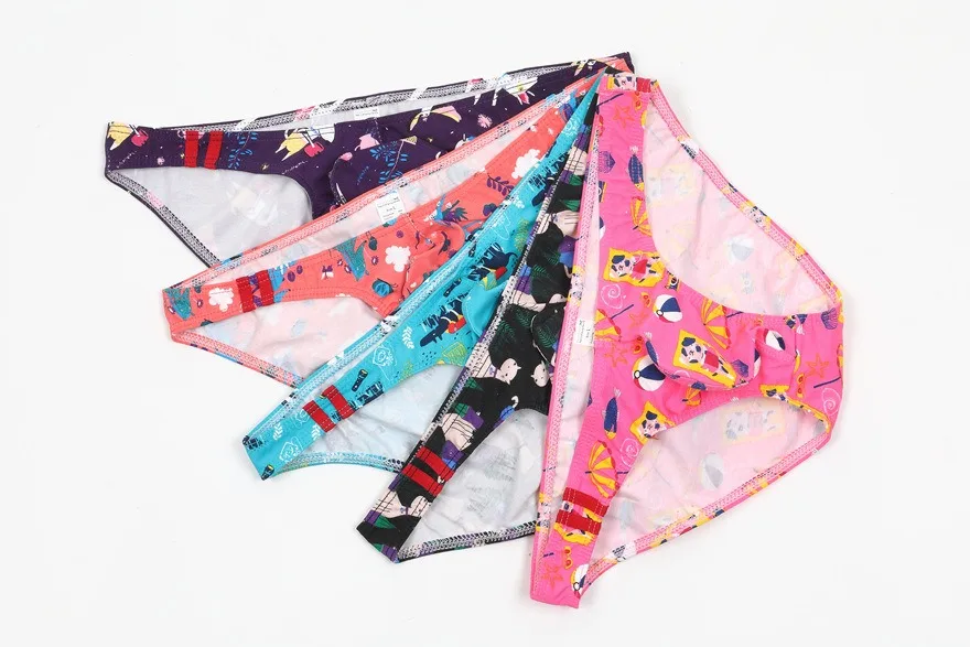 Men's Briefs Striped Thongs Low Waist Breathable Men's Underpants ...