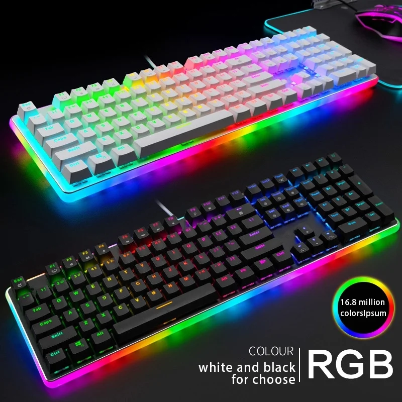 Royal Kludge RK918 Custom 108 Keys Clavier Gamer Rgb Laptop Computer Gaming Mechanical Pc Usb Keyboard and Mouse
