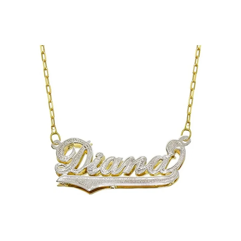 Custom Name Necklace Gold Plated 