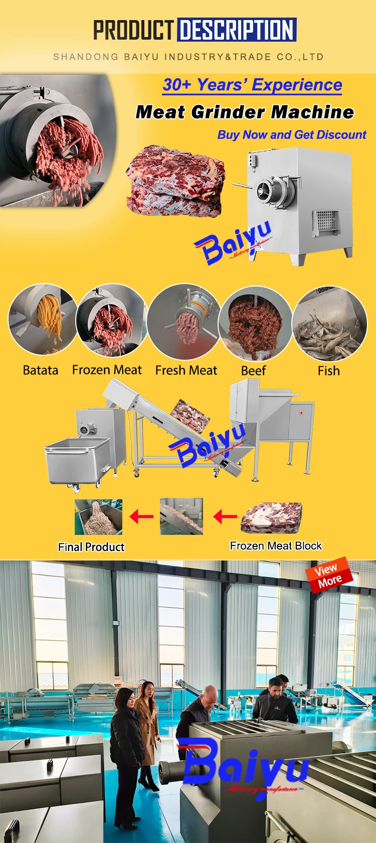 Baiyu Chicken Bone Crusher Fish Bone Grinder Efficient Meat Mincer