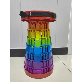 Colorful 3 Clips Retractable Collapsible Folding Stool