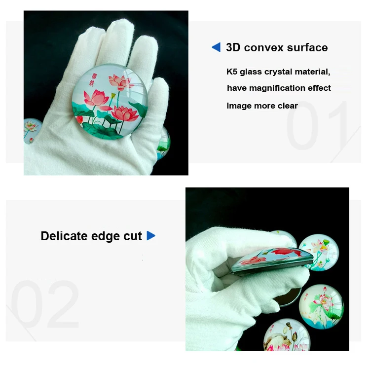 product wholesale promotional gifts custom decorative glass crystal refrigerator magnets 30mm round fridge magnet-37