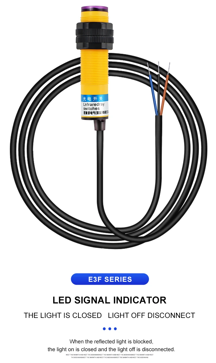 Infrared Induction Photoelectric Switch E3f Ds30c4 Three Wire Npn Normally Open Diffuse