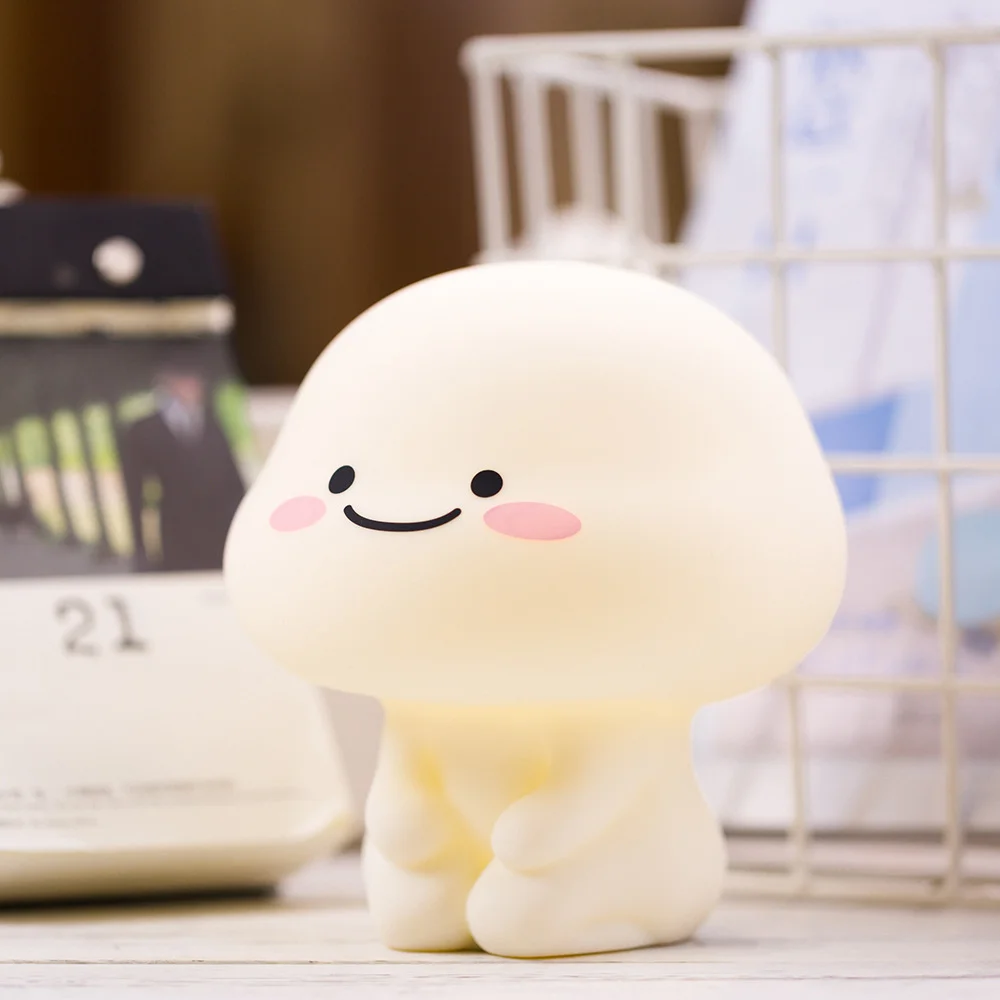 Rechargeable Cute Led Quby Night Sleep Light Lamp Smiley Baby Silicone Pat Night Light for Kids Room